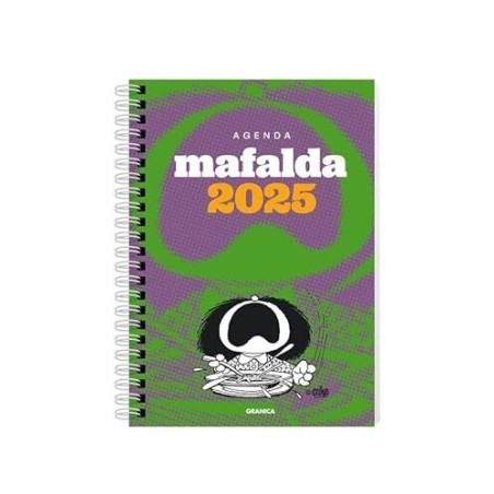 Agenda 2025 Mafalda para la mujer anilla con espiral verde/morado