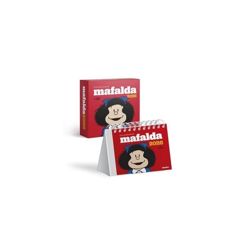 Mafalda 2026, Calendario Escritorio Rojo