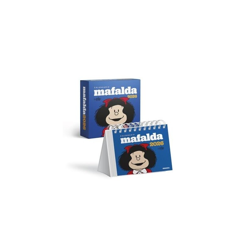 Mafalda 2026, Calendario Escritorio Azul