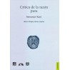 CRÍTICA DE LA RAZÓN PURA