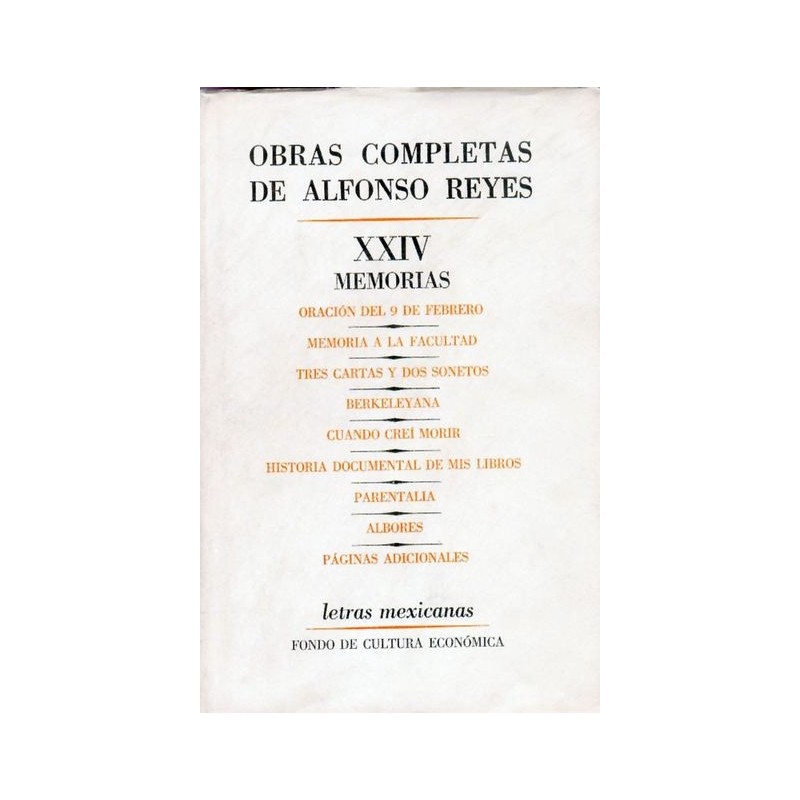 Obras completas. Tomo XXIV. Memorias.